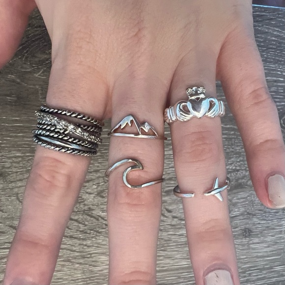 Pura Vida Jewelry Silver Rings Bundle Of 5 Including Pura Vida